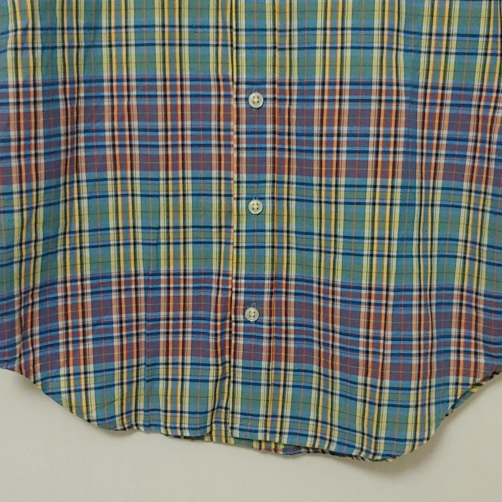 Ralph Lauren Short Sleeve Button Down Plaid shirt. Size Medium 12-14